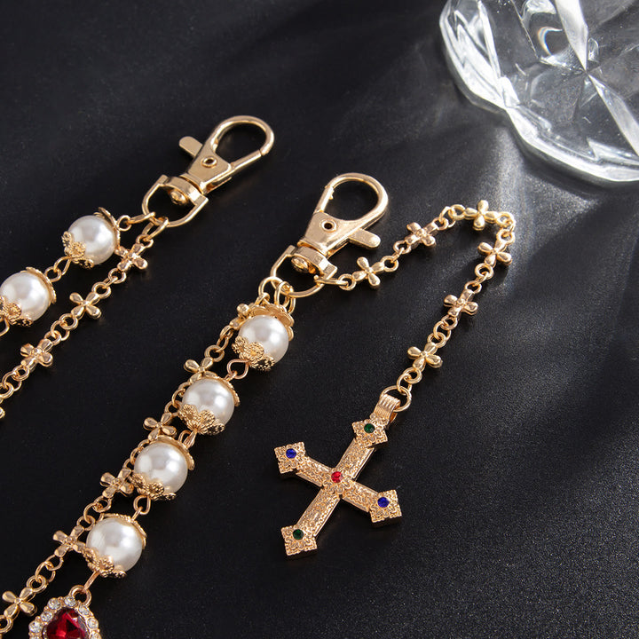 Christianartworkshop Mehrlagige, farbige Zirkonia-Hose mit Kreuzanhänger: Ein Symbol für heiligen Glauben und Streetstyle - image 8
