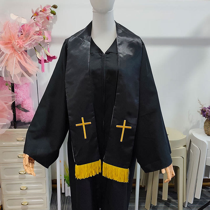 Traditionelle, mehrfarbige Geistlichenstola von Christianartworkshop mit V-Ausschnitt und geradem Halsausschnitt - image 2