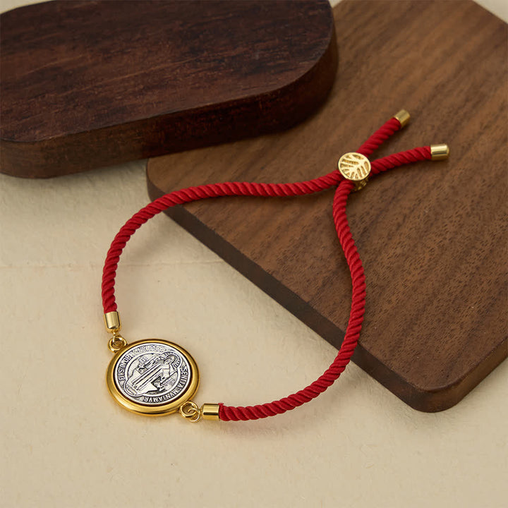 Christianartworkshop St. Benedikt-Medaille Armband aus geflochtener Kordel in verschiedenen Farben: Ein Symbol göttlichen Schutzes - image 3