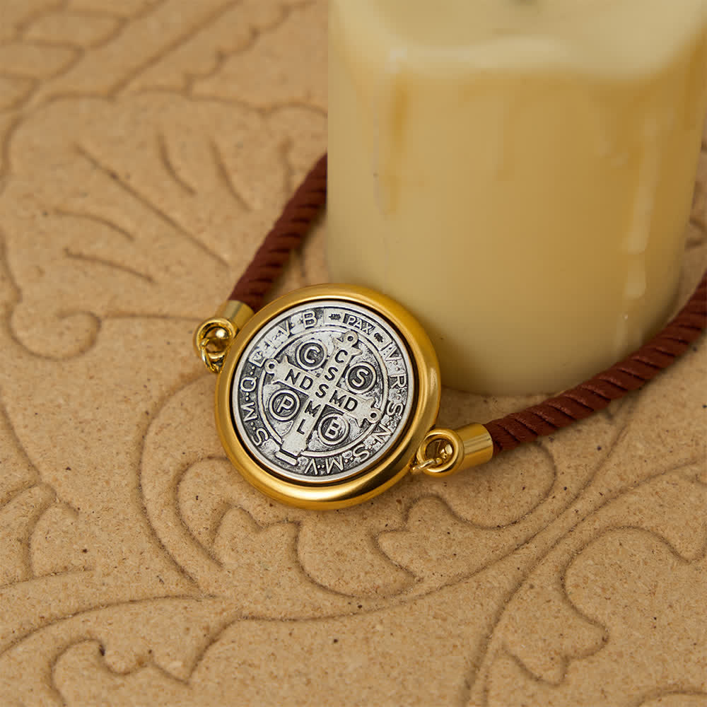 Christianartworkshop St. Benedikt-Medaille Armband aus geflochtener Kordel in verschiedenen Farben: Ein Symbol göttlichen Schutzes - image 9