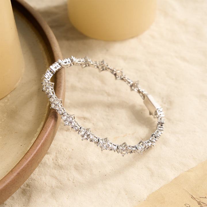 Christianartworkshop Armband mit sternförmigen Zirkonia-Gliedern und einreihige Halskette - Silber - Armband 9 Zoll/23 cm - image 6