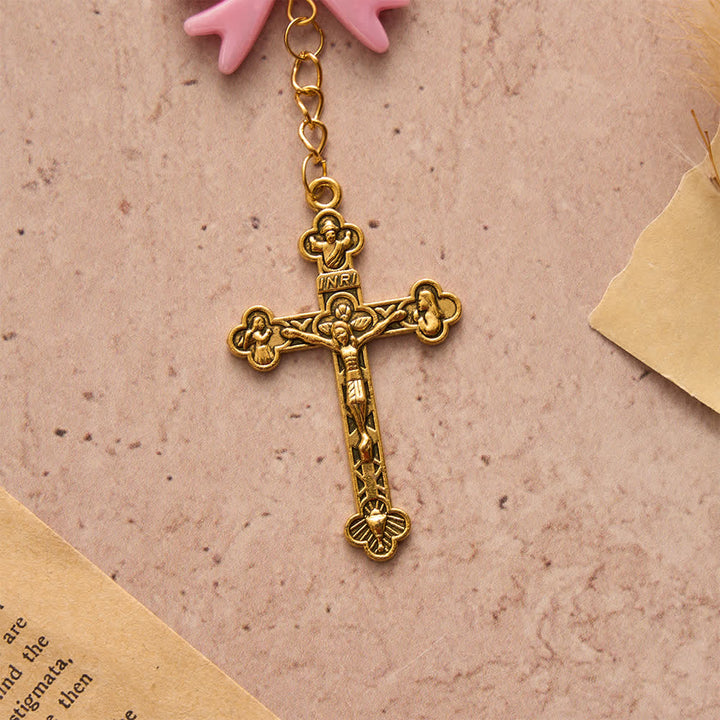 Christianartworkshop Rosenkranz mit rosa Schleife Unserer Lieben Frau von Guadalupe: Empfange ihren sanften Segen - image 8