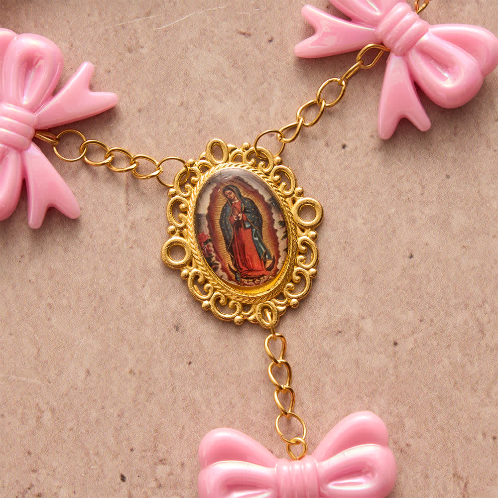 Christianartworkshop Rosenkranz mit rosa Schleife Unserer Lieben Frau von Guadalupe: Empfange ihren sanften Segen - image 7
