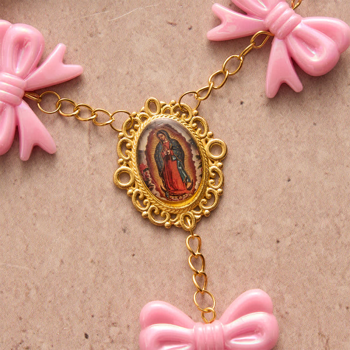 Christianartworkshop Rosenkranz mit rosa Schleife Unserer Lieben Frau von Guadalupe: Empfange ihren sanften Segen - image 7