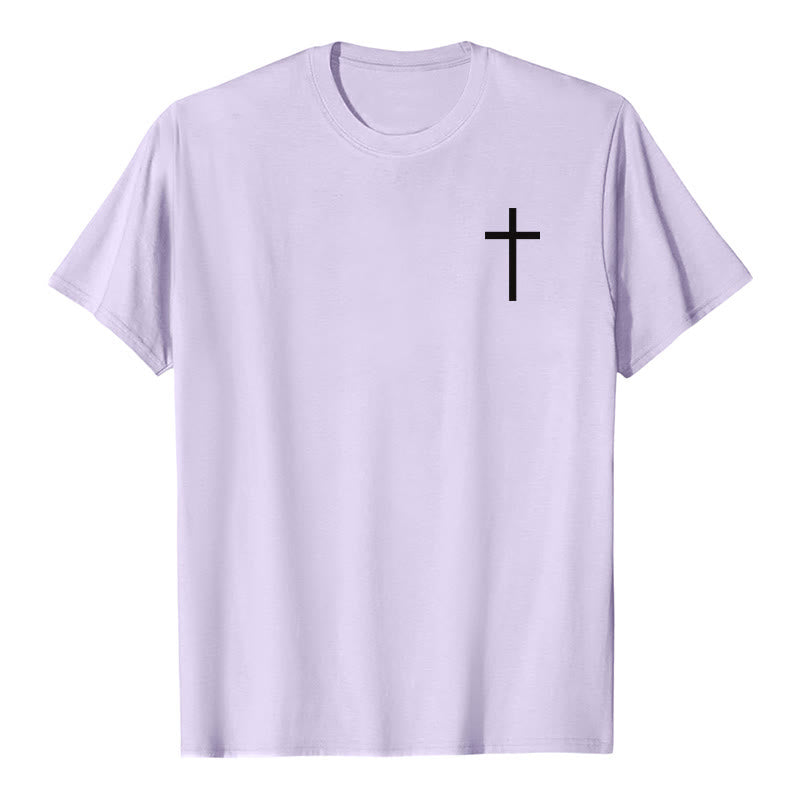 Christianartworkshop Wie Eisen Eisen schärft (Sprüche 27,17) – Premium-T-Shirt mit gekreuztem Bibelvers auf der Vorderseite, gekreuztem Rücken und kurzen Ärmeln - image 13