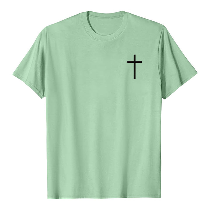 Christianartworkshop Wie Eisen Eisen schärft (Sprüche 27,17) – Premium-T-Shirt mit gekreuztem Bibelvers auf der Vorderseite, gekreuztem Rücken und kurzen Ärmeln - image 16