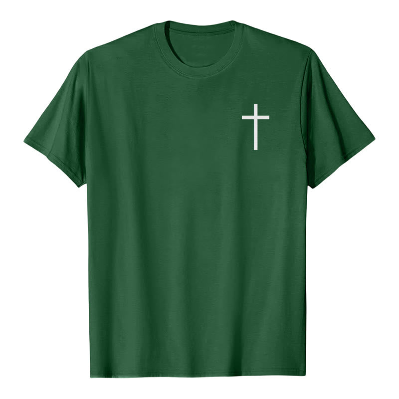 Christianartworkshop Denn ich kenne die Pläne, die ich für euch habe (Jeremia 29,11). Premium-T-Shirt mit kurzem Ärmel und Kreuz auf der Vorderseite, Bibelvers auf der Rückseite und Kreuz. - image 19