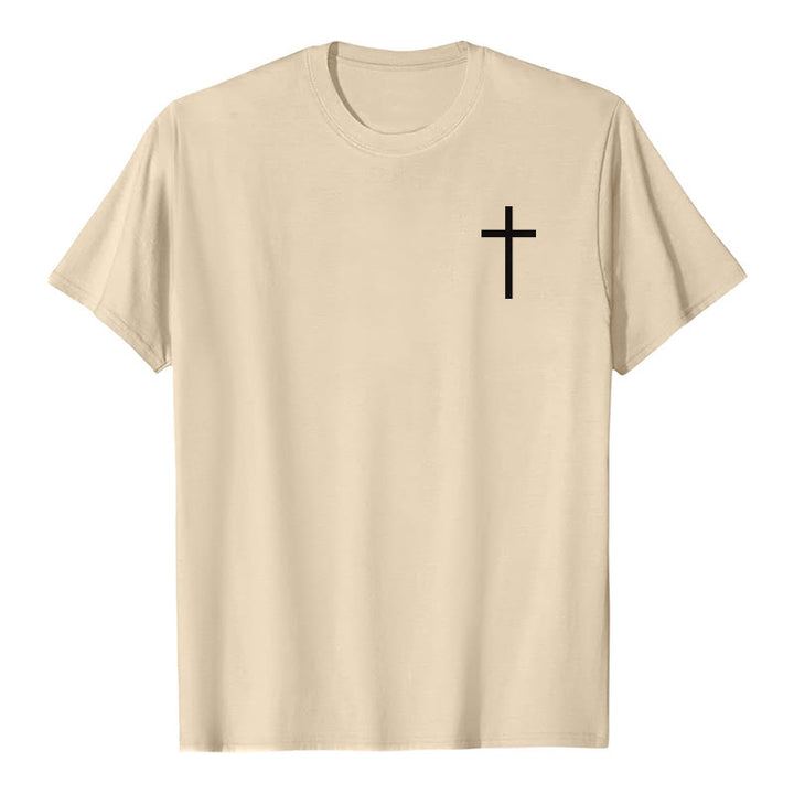 Christianartworkshop Denn ich kenne die Pläne, die ich für euch habe (Jeremia 29,11). Premium-T-Shirt mit kurzem Ärmel und Kreuz auf der Vorderseite, Bibelvers auf der Rückseite und Kreuz. - image 25