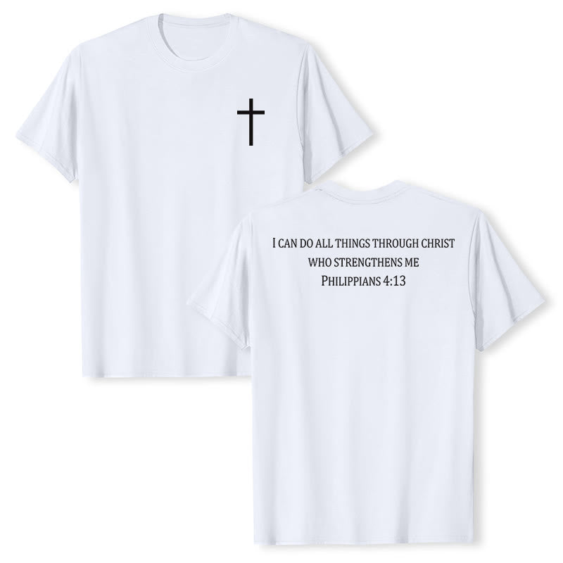 Christianartworkshop Klassisches T-Shirt mit Bibelversen und Aufdruck auf Vorder- und Rückseite – christliche Premium-Qualität, Kurzarm - Weiß - 2XL - image 6