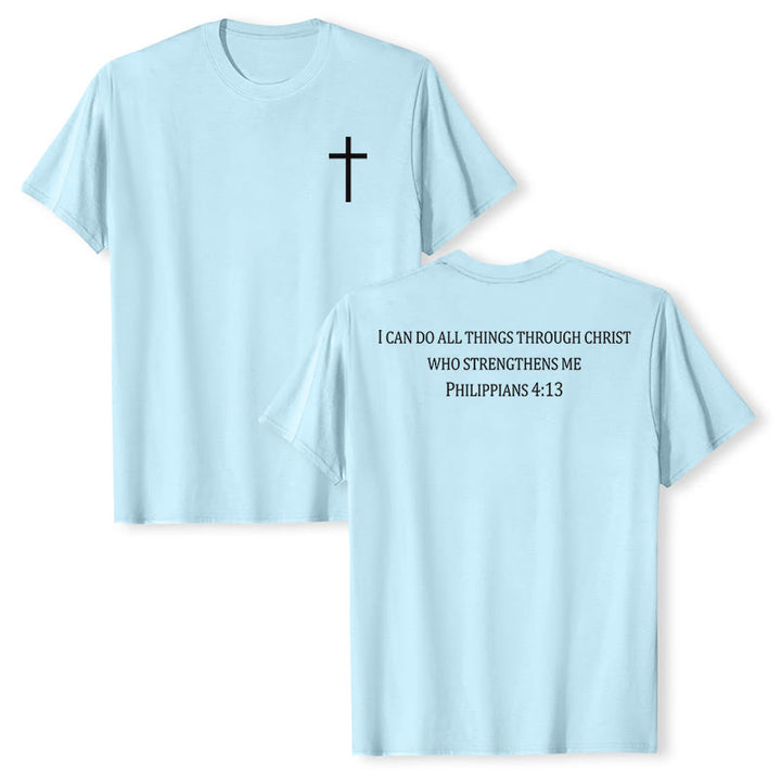 Christianartworkshop Klassisches T-Shirt mit Bibelversen und Aufdruck auf Vorder- und Rückseite – christliche Premium-Qualität, Kurzarm - Blau - 2XL - image 21