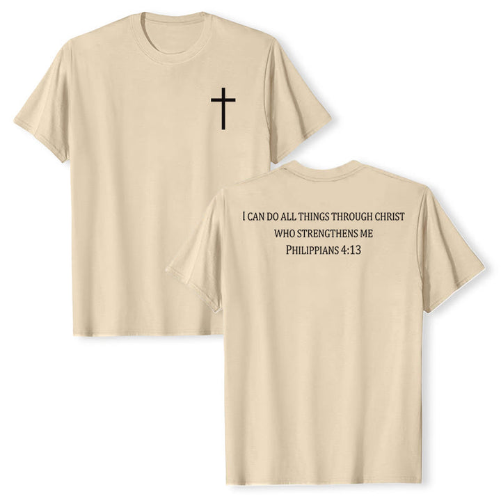 Christianartworkshop Klassisches T-Shirt mit Bibelversen und Aufdruck auf Vorder- und Rückseite – christliche Premium-Qualität, Kurzarm - Beige - 2XL - image 24