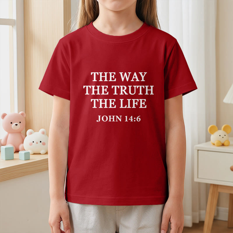Christianartworkshop Der Weg, die Wahrheit, das Leben – Johannes 14,6 – Klassisches Serifenschrift-T-Shirt für Kinder mit kurzen Ärmeln - image 20