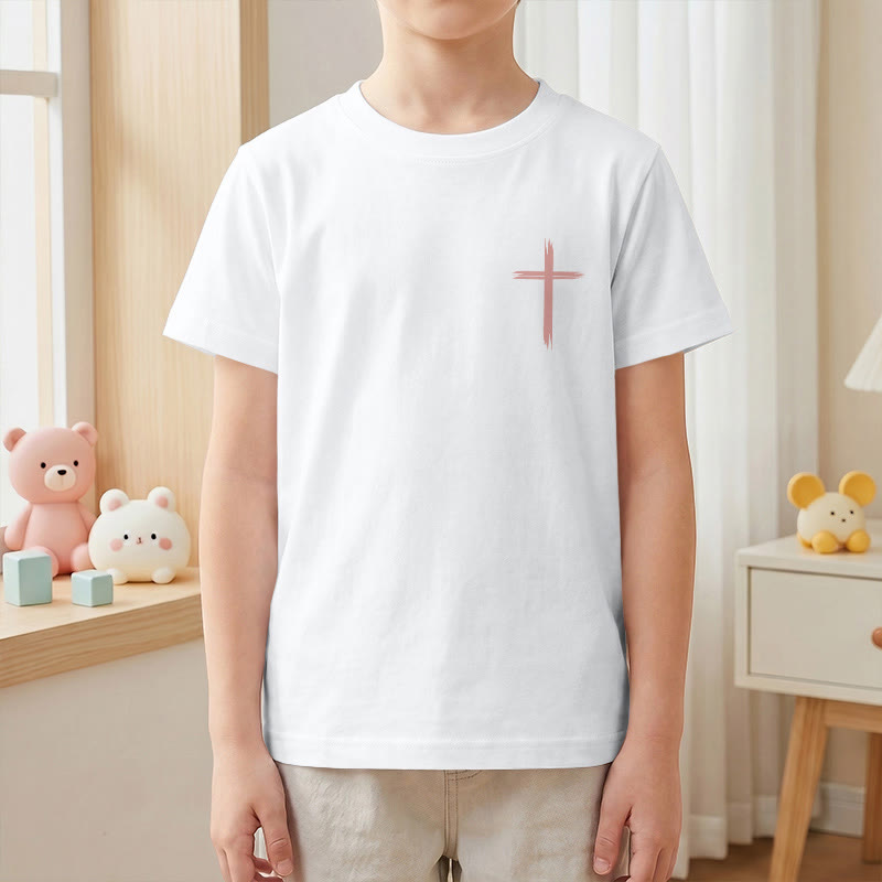 Christianartworkshop Klassisches Kurzarm-T-Shirt mit Blumenmuster und dem Aufdruck „Alles, was ihr tut, geschehe in Liebe“ für Kinder - image 4