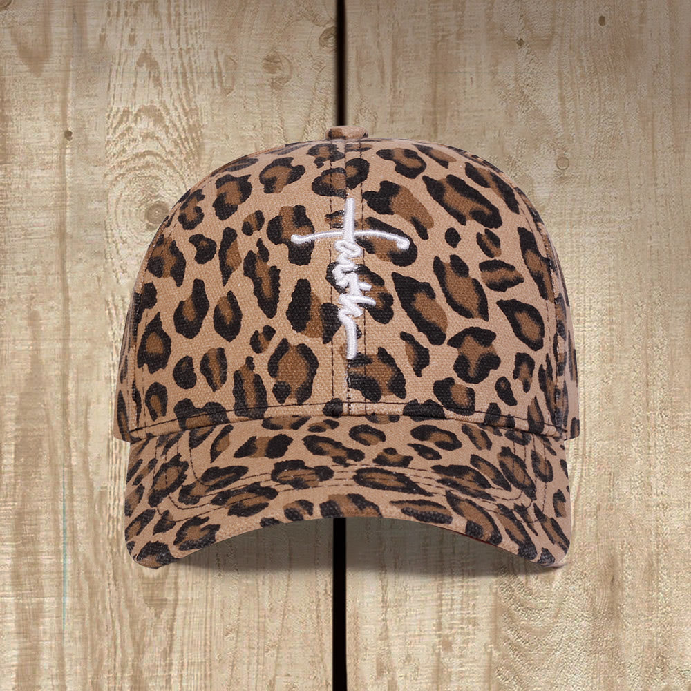 Christianartworkshop Baseballkappe mit gesticktem Kreuzmotiv und Leopardenmuster, Unisex - image 0