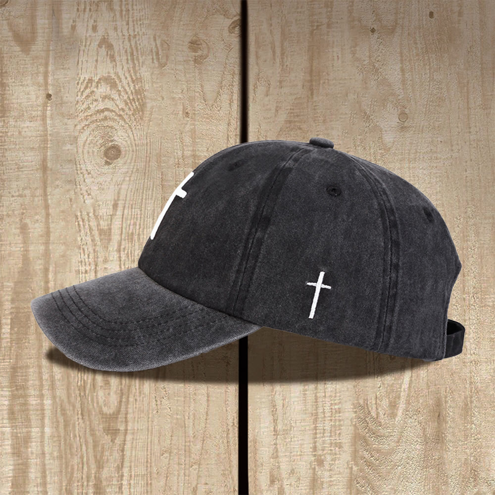 Christianartworkshop Baseballkappe mit Doppelkreuzstickerei im Vintage-Look, Unisex, verstellbar - image 1