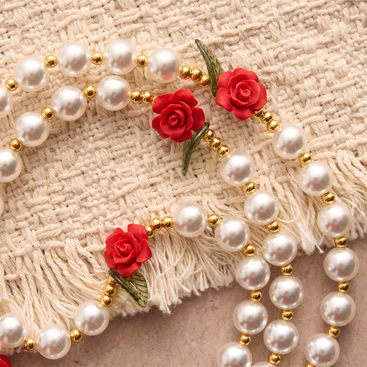 Christianartworkshop Klassischer Rosenkranz aus Elfenbein und roten Rosen: Sanfte, elegante Marienverehrung - image 5