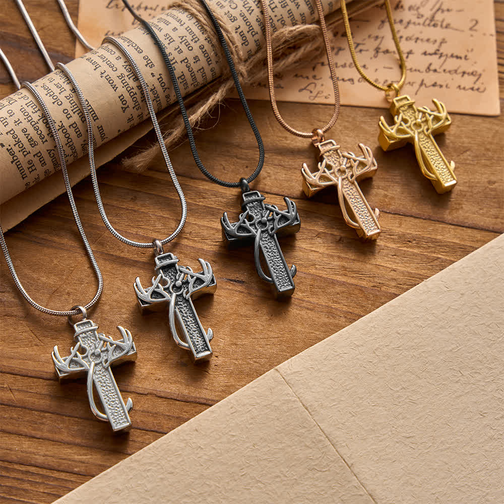 Christianartworkshop Jagd- und Angelkreuz-Anhänger-Halskette: Glaube und spirituelle Hingabe in der Natur - image 1