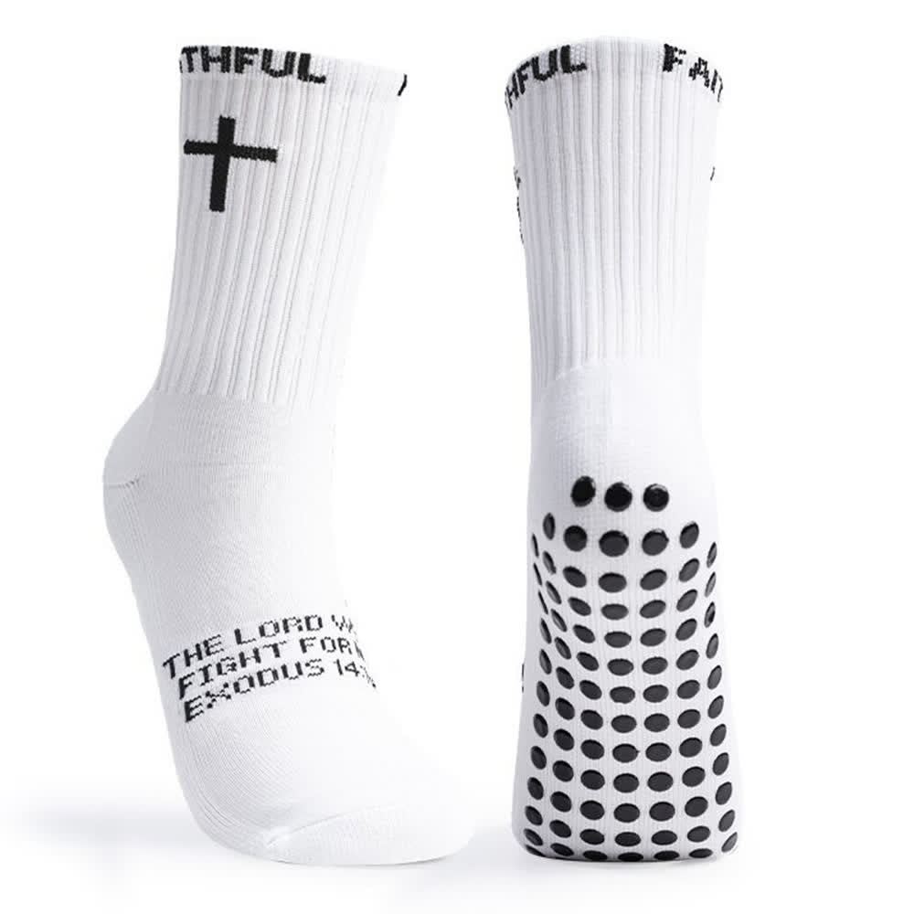 Christianartworkshop Sportsocken mit Kreuzmotiv und Bibelvers für vorne - image 1