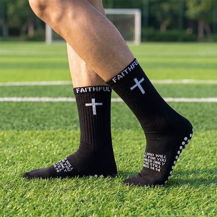 Christianartworkshop Sportsocken mit Kreuzmotiv und Bibelvers für vorne - Black&Exodus - 10 Paare - image 10