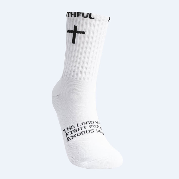 Christianartworkshop Sportsocken mit Kreuzmotiv und Bibelvers für vorne - image 2