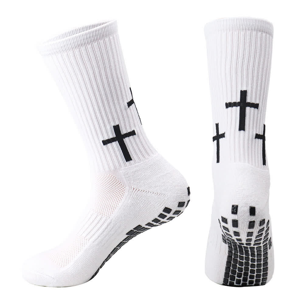 Christianartworkshop Sportsocken mit vertikalem Schaft und mehrfachem Kreuzdesign für optimale Traktion an der Sohle - image 1