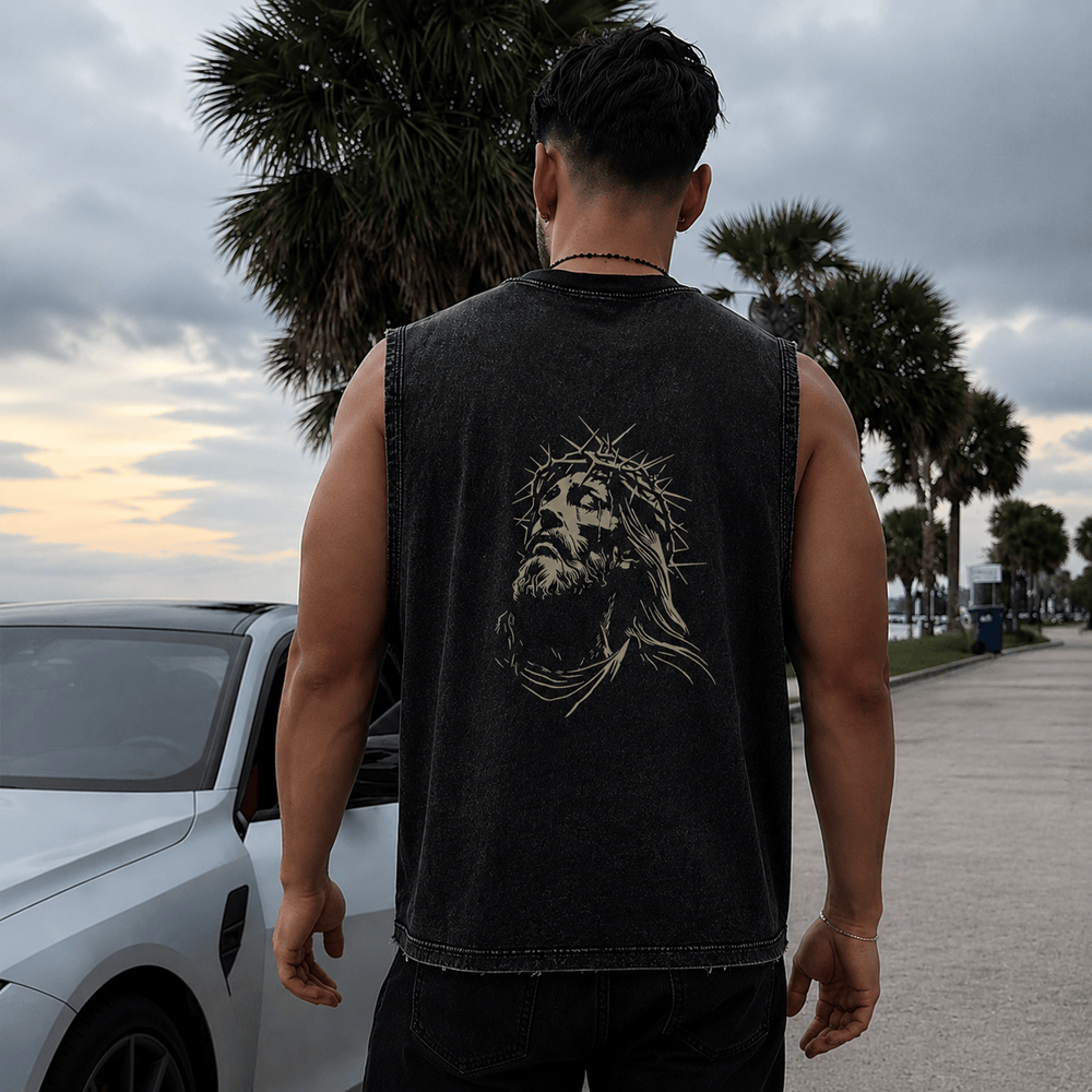 Christianartworkshop Vintage Jesus Unisex Tanktop mit Dornenkrone (Vintage) - image 0
