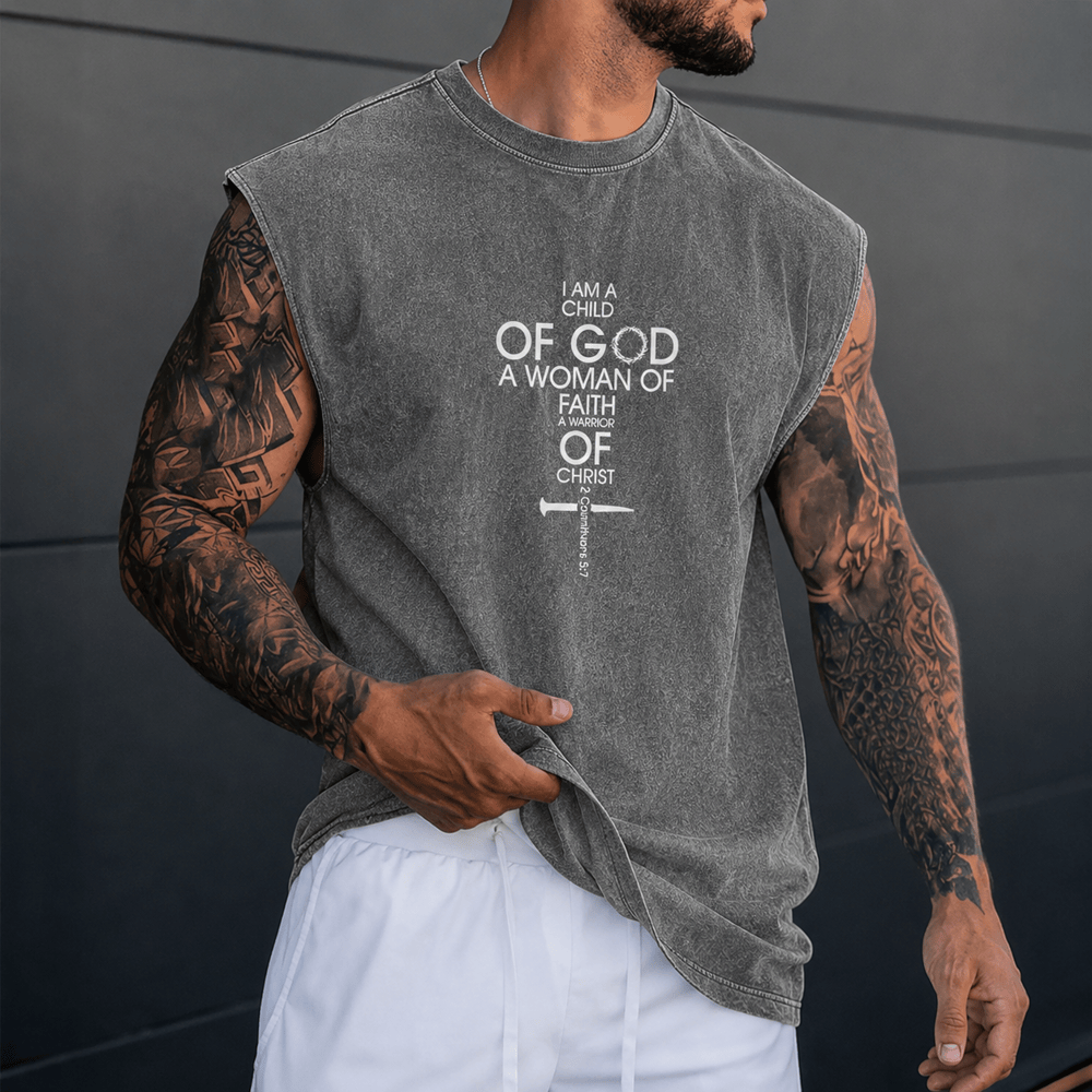 Christianartworkshop Kind Gottes, Frau des Glaubens, Unisex-Tanktop (gewaschen) - image 0