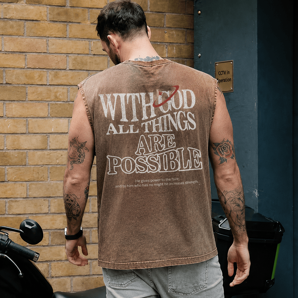 Christianartworkshop Mit Gott ist alles möglich – Gewaschenes Tanktop - image 0