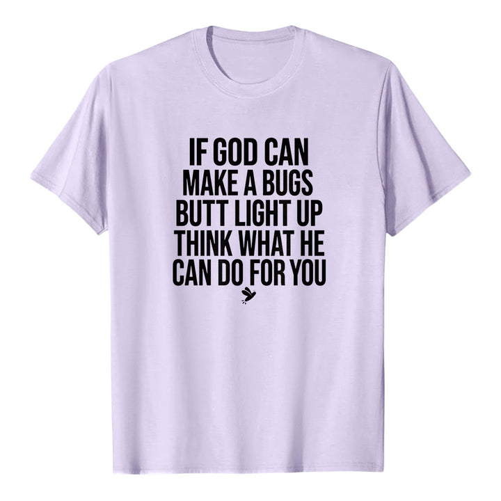 Christianartworkshop „Wenn Gott den Hintern eines Käfers zum Leuchten bringen kann“ – Lustiges Glaubenszitat – Premium-T-Shirt mit kurzen Ärmeln - Lila - 2XL - image 3