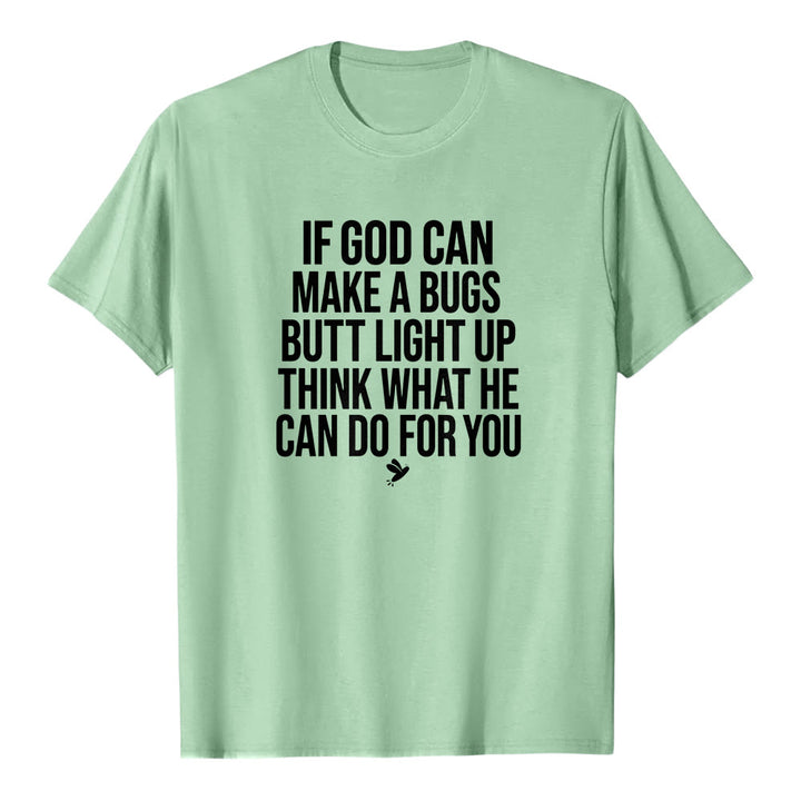Christianartworkshop „Wenn Gott den Hintern eines Käfers zum Leuchten bringen kann“ – Lustiges Glaubenszitat – Premium-T-Shirt mit kurzen Ärmeln - Hellgrün - 2XL - image 6