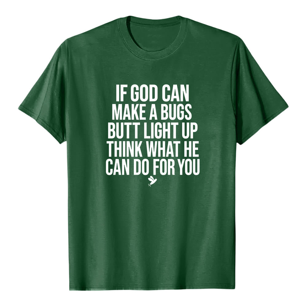 Christianartworkshop „Wenn Gott den Hintern eines Käfers zum Leuchten bringen kann“ – Lustiges Glaubenszitat – Premium-T-Shirt mit kurzen Ärmeln - Dunkelgrün - 2XL - image 7