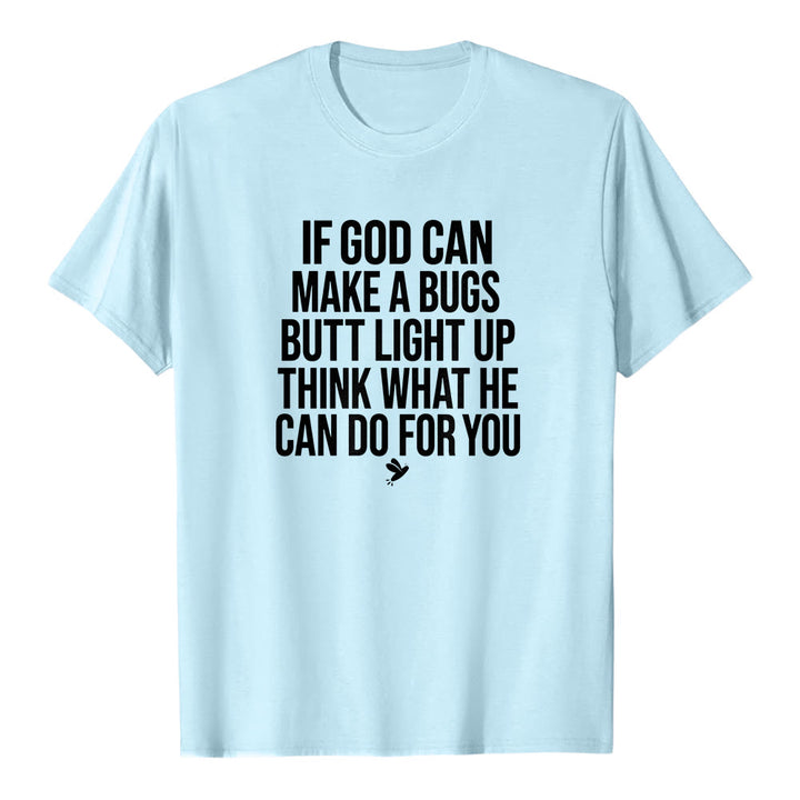 Christianartworkshop „Wenn Gott den Hintern eines Käfers zum Leuchten bringen kann“ – Lustiges Glaubenszitat – Premium-T-Shirt mit kurzen Ärmeln - Blau - 2XL - image 5