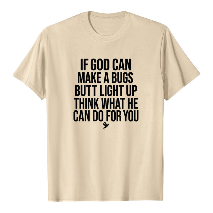 Christianartworkshop „Wenn Gott den Hintern eines Käfers zum Leuchten bringen kann“ – Lustiges Glaubenszitat – Premium-T-Shirt mit kurzen Ärmeln - Beige - 2XL - image 4