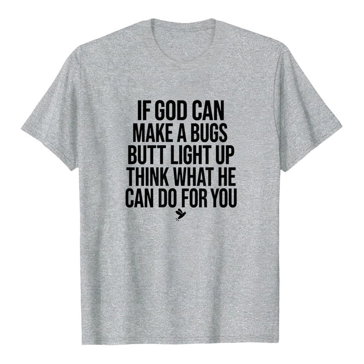 Christianartworkshop „Wenn Gott den Hintern eines Käfers zum Leuchten bringen kann“ – Lustiges Glaubenszitat – Premium-T-Shirt mit kurzen Ärmeln - Grau - 2XL - image 2