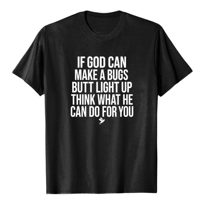 Christianartworkshop „Wenn Gott den Hintern eines Käfers zum Leuchten bringen kann“ – Lustiges Glaubenszitat – Premium-T-Shirt mit kurzen Ärmeln - Schwarz - 2XL - image 0