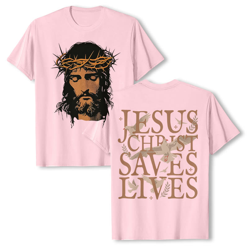 Christianartworkshop T-Shirt mit Jesusgesicht und Dornenkrone - Rosa - 2XL - image 15
