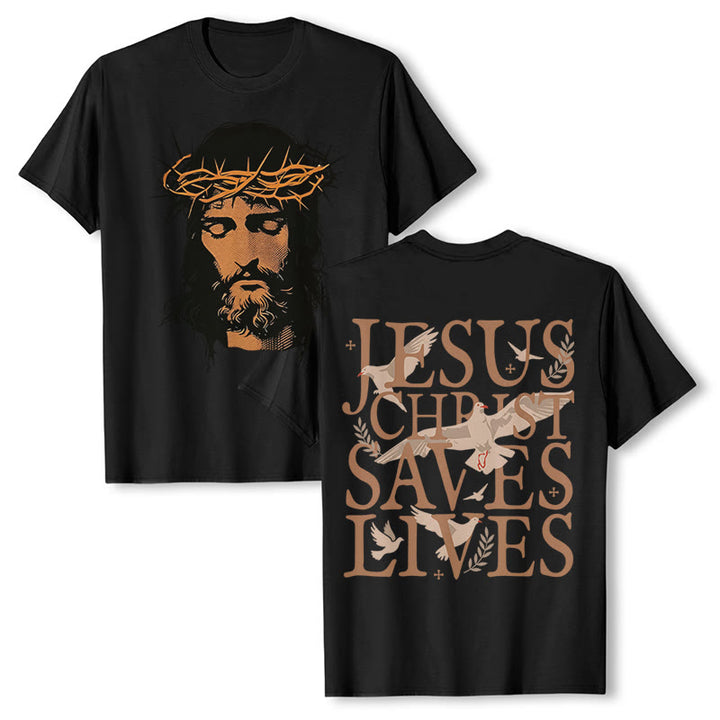 Christianartworkshop T-Shirt mit Jesusgesicht und Dornenkrone - Schwarz - 2XL - image 3