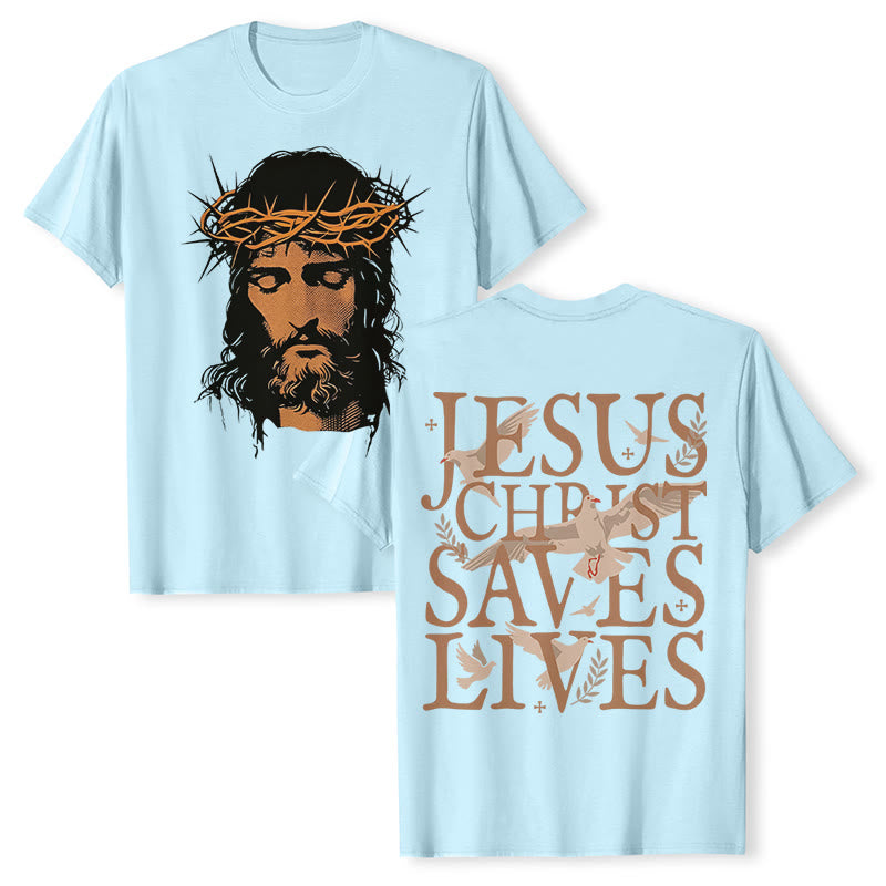 Christianartworkshop T-Shirt mit Jesusgesicht und Dornenkrone - Blau - 2XL - image 12