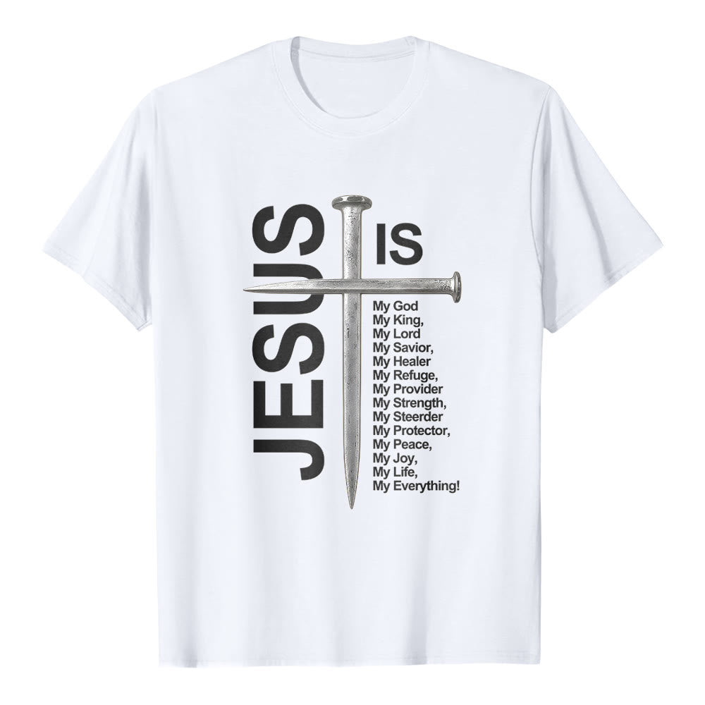 Christianartworkshop „Jesus ist mein Ein und Alles“ Nagelkreuz Premium Kurzarm-T-Shirt - Weiß - 2XL - image 1