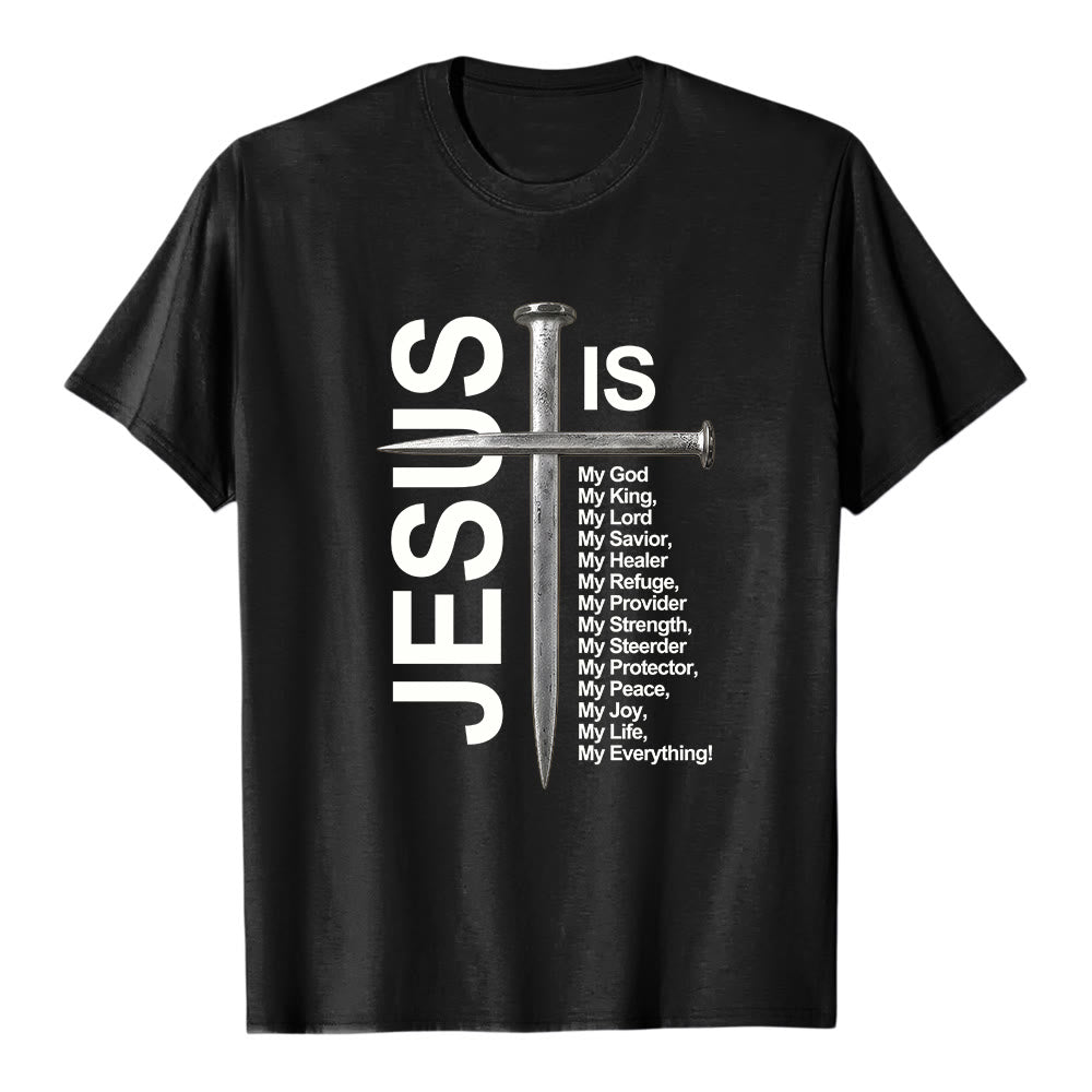 Christianartworkshop „Jesus ist mein Ein und Alles“ Nagelkreuz Premium Kurzarm-T-Shirt - Schwarz - 2XL - image 0