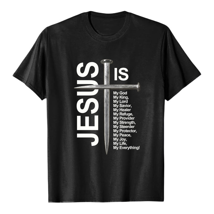 Christianartworkshop „Jesus ist mein Ein und Alles“ Nagelkreuz Premium Kurzarm-T-Shirt - Schwarz - 2XL - image 0