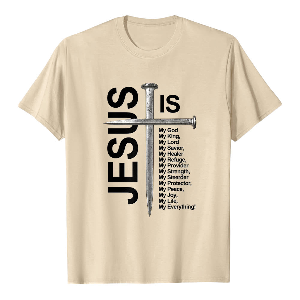 Christianartworkshop „Jesus ist mein Ein und Alles“ Nagelkreuz Premium Kurzarm-T-Shirt - Beige - 2XL - image 4