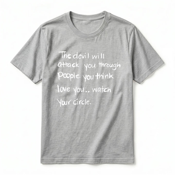 Christianartworkshop „Der Teufel wird dich durch Menschen angreifen, von denen du glaubst, dass sie dich lieben“ – Premium-Kurzarm-T-Shirt - image 15