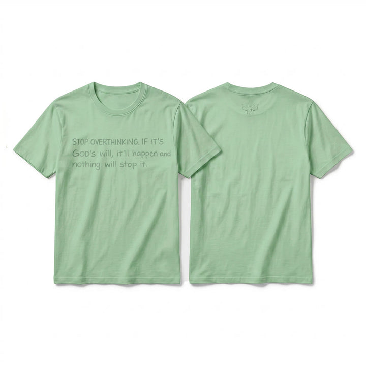 Christianartworkshop „Hör auf, Gottes Willen zu überdenken“-Zitat Premium-Kurzarm-T-Shirt - Hellgrün - 2XL - image 19