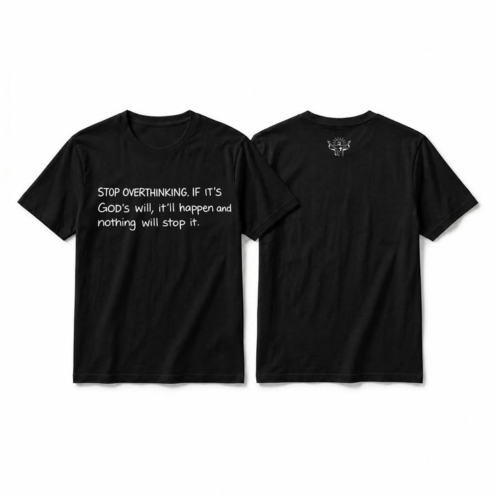 Christianartworkshop „Hör auf, Gottes Willen zu überdenken“-Zitat Premium-Kurzarm-T-Shirt - Schwarz - 2XL - image 10