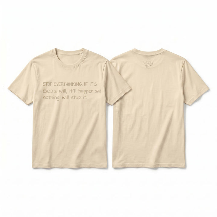Christianartworkshop „Hör auf, Gottes Willen zu überdenken“-Zitat Premium-Kurzarm-T-Shirt - Beige - 2XL - image 16
