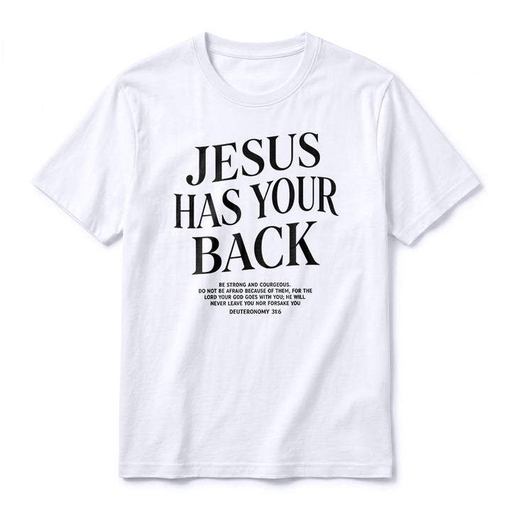Christianartworkshop „Jesus steht hinter dir“ – Premium-T-Shirt für selbstbewusste Gläubige (Kurzarm) - image 6