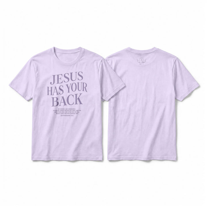 Christianartworkshop „Jesus steht hinter dir“ – Premium-T-Shirt für selbstbewusste Gläubige (Kurzarm) - Lila - 2XL - image 10
