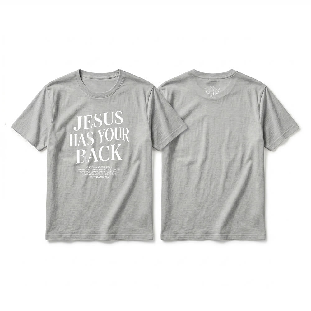 Christianartworkshop „Jesus steht hinter dir“ – Premium-T-Shirt für selbstbewusste Gläubige (Kurzarm) - Grau - 2XL - image 16