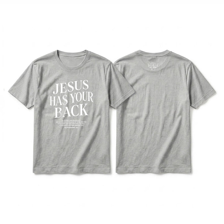 Christianartworkshop „Jesus steht hinter dir“ – Premium-T-Shirt für selbstbewusste Gläubige (Kurzarm) - Grau - 2XL - image 16
